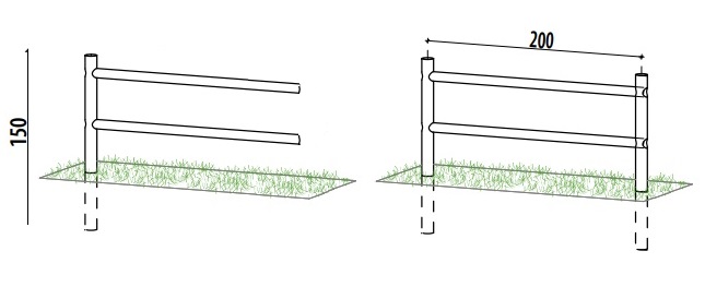 recinzione componibile con due fori 2