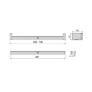 Emuca Barra appendiabili per armadi Castor con luce LED, batteria rimovibile e sensore di movimento, 708, Anodizzato opaco