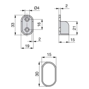 Emuca Bastone appendiabiti, ovale 30x15 mm, 950 mm, Acciaio, Cromo, 2 u.