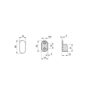 Emuca Kit tubo per armadio 30x15 mm alluminio, 0, 95 m, Anodizzato opaco, Alluminio e Zama