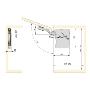 Emuca Braccetto Agile Smart elevabile, 1600 - 3600, Plastica grigio antracite, Acciaio e Tecnoplastica