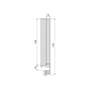 Emuca Cassetto esterno Vertex 40 kg altezza 178 mm con sponde in vetro, 450, Grigio antracite, 1 kit