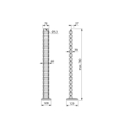 Emuca Colonna passacavi Pipe 4, Verniciato alluminio, Tecnoplastica