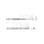 Emuca Coppia di guide a sfere per cassetti di grande portata, ad estrazione totale, altezza 51mm, 400, Zincato bianco, 4 u.