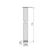 Emuca Gambe per tavola D. 60 mm di acciaio, Ø 60, Nichel satinado, Acciaio