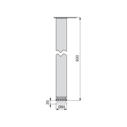 Emuca Gambe per tavola D. 60 mm di acciaio, Ø 60, Verniciato alluminio, Acciaio