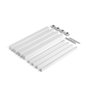 Emuca Gambe quadrate e struttura per tavolo, 50x50mm, 750x750, Verniciato bianco, Acciaio