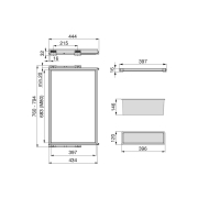 Emuca Kit 7 aste per pantaloni, 1 vassoio ausiliario e telaio con guide a chiusura morbida per armadio, regolabile, modulo 800mm, Grigio pietra