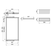 Emuca Kit 7 aste per pantaloni, 2 vassoi ausiliari e telaio con guide a chiusura morbida per armadio, regolabile, modulo 900mm, Grigio pietra