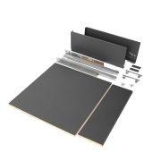 Emuca Kit cassetto per cucina o bagno Vertex di altezza 178 mm con pannelli inclusi., 600, Grigio antracite, Vari