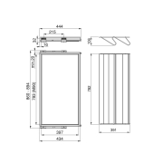 Emuca Kit cassetto portascarpe e telaio con guide a chiusura morbida per armadio, regolabile, modulo 900mm, Grigio pietra