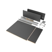 Emuca Kit cassetto per cucina o bagno Vertex di altezza 178 mm con pannelli inclusi., 450, Grigio antracite, Vari