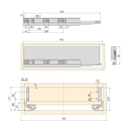 Emuca Kit cassetto per cucina o bagno Vertex di altezza 93 mm con pannelli inclusi., 600, Grigio antracite, Vari