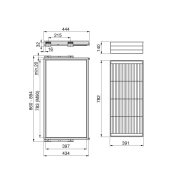 Emuca Kit cestello in filo metallico e telaio con guide a chiusura morbida per armadi, regolabile, modulo 900mm, Grigio pietra