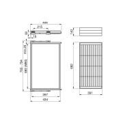 Emuca Kit cestello in filo metallico e telaio con guide a chiusura morbida per armadio, regolabile, modulo 800mm, Grigio pietra