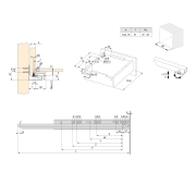 Emuca Guide a scomparsa Silver per cassetti ad estrazione totale con chiusura soft, 250, Zincato bianco, Acciaio