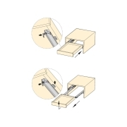 Emuca Guide a scomparsa Silver per cassetti ad estrazione totale con chiusura soft, 250, Zincato bianco, Acciaio