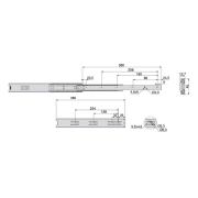 Emuca Kit guide per cassetti, a sfera, 45x 350 mm, estrazione totale, Zincato, 5 u.