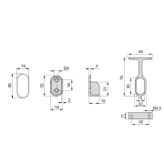 Emuca Kit tubo per armadio 30x15 mm acciaio, 0,75 m, Cromato brillo, Acciaio e Zama