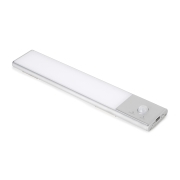 Emuca Luminaria LED Kaus ricaricabile tramite usb e con sensore di movimento, L 240 mm, Anodizzato opaco, Plastica e alluminio