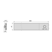 Emuca Luminaria LED Kaus ricaricabile tramite usb e con sensore di movimento, L 400 mm, Anodizzato opaco, Plastica e alluminio