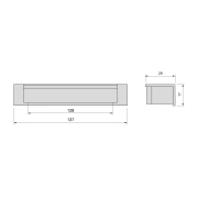 Emuca Maniglia per mobili Modena, interasse 128 mm, Verniciato alluminio, Zama, 10 un