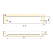 Emuca Maniglia per mobili Modena, interasse 128 mm, Verniciato alluminio, Zama, 10 un