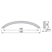 Emuca Maniglie per mobile, D. 10 mm, interasse 160 mm, Acciaio, Nichel satinato, 25 u.