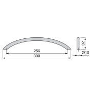 Emuca Maniglie per mobile, D. 10 mm, interasse 256 mm, Acciaio, Nichel satinato, 25 u.