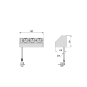 Emuca Multiconnettore V Dock, Anodizzato opaco, Tecnoplastica e Alluminio