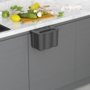 Emuca Pattumiera per differenziata ausiliario Recycle 5 L per cucina, Plastica grigio antracite, Tecnoplastica, 1 un