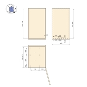 Emuca Pattumiere per raccolta differenziata per cucina, 1 x 30L, fissaggio inferiore, estrazione automatica, Acciaio e Tecnoplastica, Grigio antracite