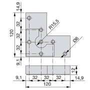 Emuca Piedino per mobile, altezza 12 mm, Plastica, Grigio metallizzato, 20 u.