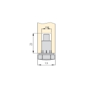 Emuca Piedino per mobile, base esagonale, M6, regolazione 18 mm, Acciaio, 20 u.