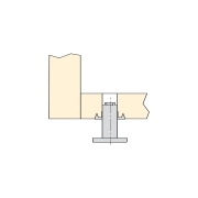 Emuca Piedino regolabile per mobile, base circolare, M10,D. 23 mm, altezza 46 mm, Acciaio e Plastica, 20 u.