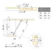 Emuca Pistone diametro 12 Thin con agganci per ante per pensili, 10 kg, Verniciato nichel opaco, Acciaio e Tecnoplastica