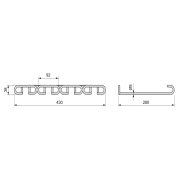 Emuca Portabicchieri in 4 linee., Cromato brillo, Acciaio