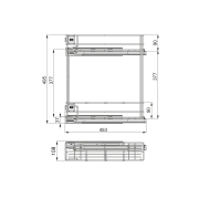 Emuca Portabottiglie laterale estraibile Supra con chiusura soft, Modulo 150 mm, Verniciato alluminio, Acciaio