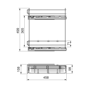 Emuca Portabottiglie laterale estraibile SupraMax con chiusura soft, 150, Cromato lucido, Acciaio