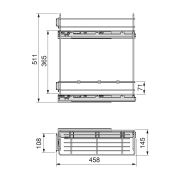 Emuca Portabottiglie laterale estraibile SupraMax con chiusura soft, 200, Cromato lucido, Acciaio