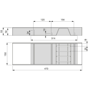 Emuca Portacoltelli Orderbox per cassetto, 150x470 mm, Grigio antracite, Acciaio e Legno