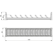 Emuca Portapiatti Orderbox per cassetto, 90x470 mm, Grigio antracite, Alluminio e Tecnoplastica