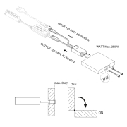 Emuca Sensori LED Point door DOUBLE (prossimità) 240V AC, 100-240V AC 50-60Hz, Verniciato alluminio, Tecnoplastica, 10 un