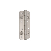 Emuca Set di 5 cerniere di sicurezza per porte, 150x80mm, Cerniere antiscasso con bordi arrotondati, senza perno di blocco, acciaio, nichel satinato,