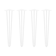 Emuca Set di gambe Hairpin di 3 bastoncini per tavolo, 710, Verniciato bianco, Acciaio