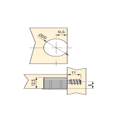 Emuca Supporto per ripiani, D. 20 mm, 12,5 mm, + Perni D.6,8 mm, Zama e Acciaio, Nichelato, 20 u.