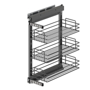 Emuca TitaneStar Carrello estraibile con chiusura soft, modulo 300 mm, Acciaio, Grigio antracite