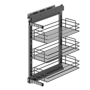 Emuca TitaneStar Carrello estraibile con chiusura soft, modulo 400 mm, Acciaio, Grigio antracite