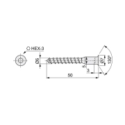 Emuca Viti autofilettanti Emuca, testa piana Allen, D. 5 mm, 50 mm, Acciaio, Zincato, 500 u.