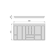 Emuca Portaposate Optima Vertex/Concept 500mm (Spalle 16mm), 1.000, Plastica bianca, Tecnoplastica